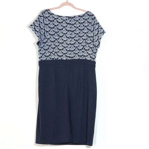 ModCloth Sheath Dress Womens Size 1X Navy Short Sleeve Stretch - Picture 5 of 15